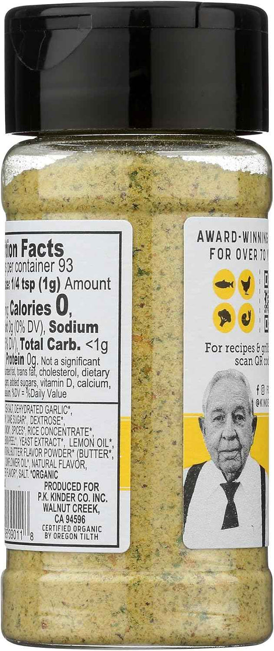 KINDERS Organic Lemon Butter Garlic Seasoning, 3.3 OZ