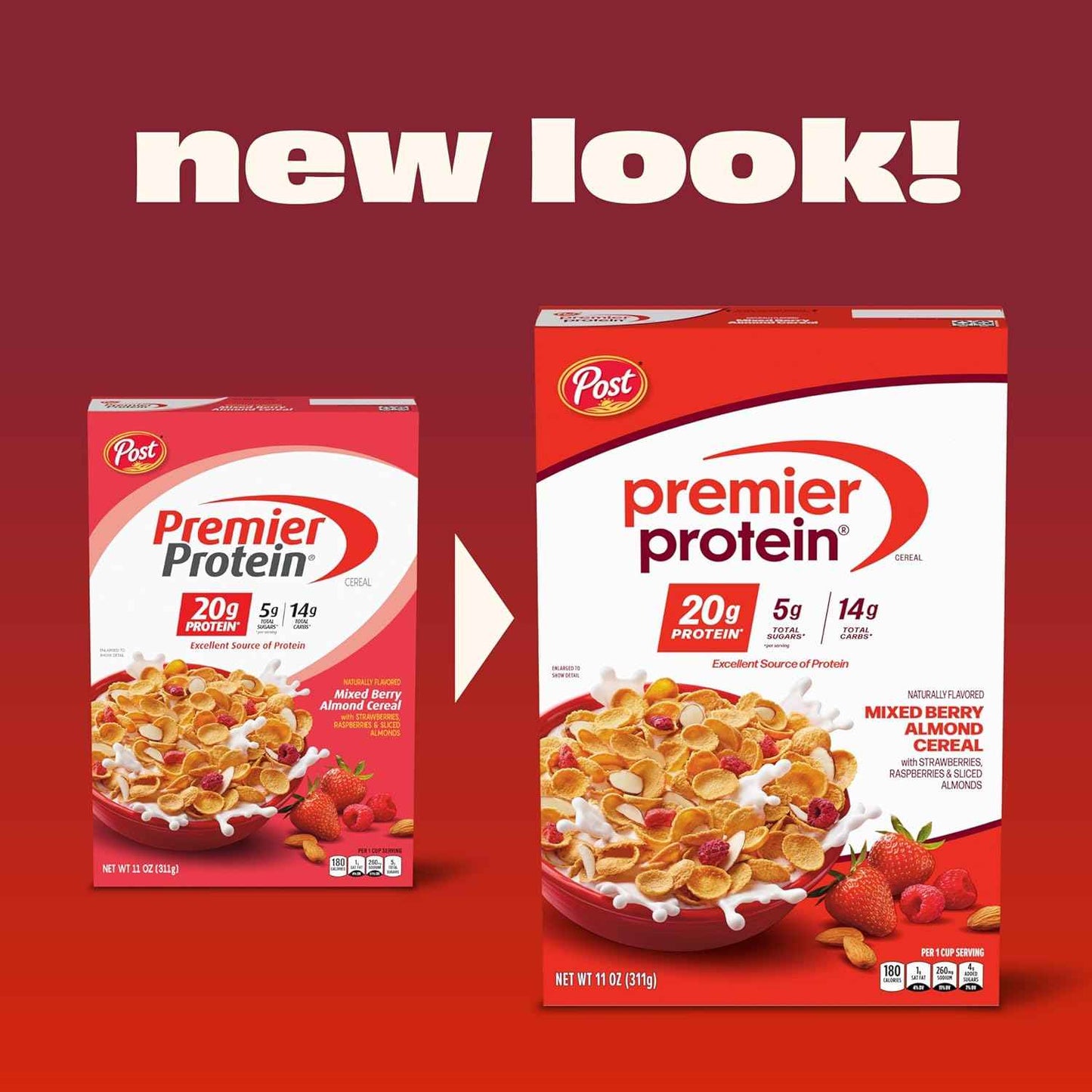 Premier Protein Mixed Berry Almond Breakfast Cereal, High-Protein Crunch with Real Fruit and Nuts