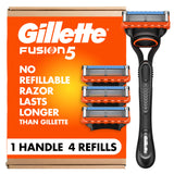 Gillette Fusion5 Razors for Men, Lubrastrip for a More Comfortable Shave