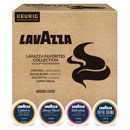 Lavazza Favorites Collection, Single Serve Keurig® K-Cup® Pods, Light and Medium Roast Coffees