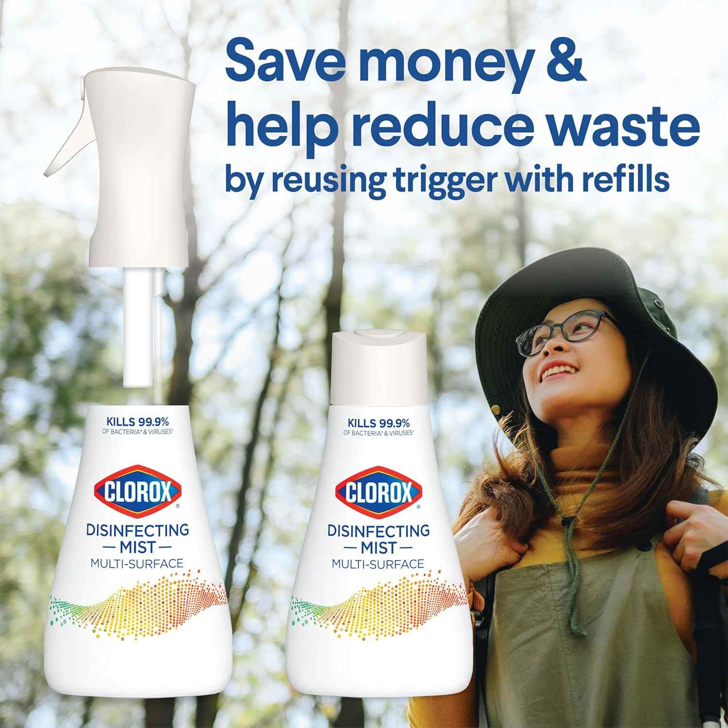 Clorox Disinfecting Mist, Lemon and Orange Blossom, 1 Spray and 1 Refill