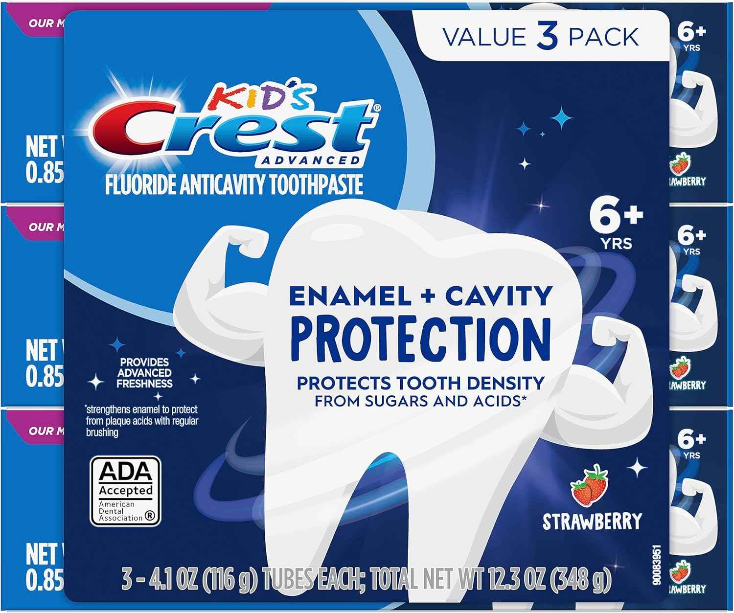 Crest Kids Enamel + Cavity Protection Toothpaste, 4.1oz (Pack of 3)