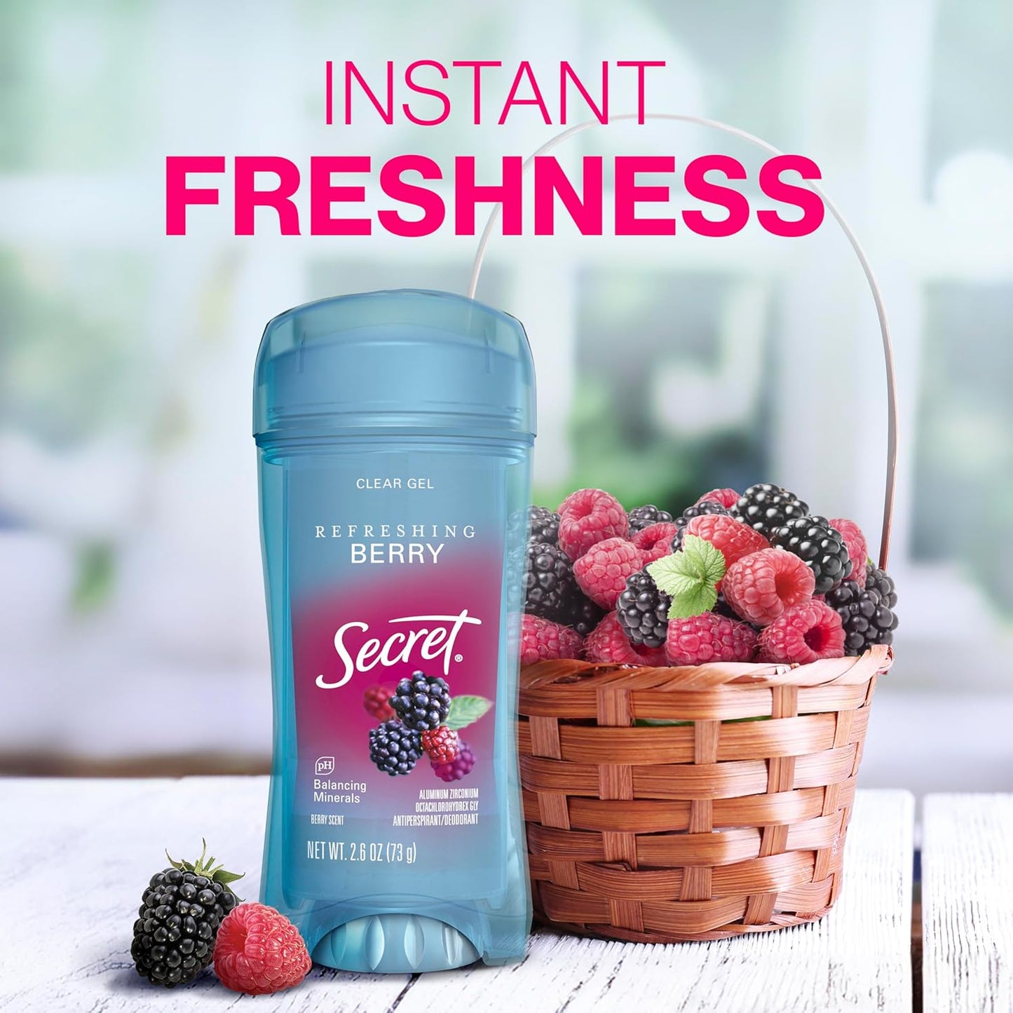 Secret_Fresh_Antiperspirant_Deodorant_for_Women,_72hr_Breathable_Sweat_&_Odor_Protection,_Instant_Freshness_&_Gentle,_PH_Balancing_Minerals,_Clear_Gel,_Refreshing_Berry_Scent,_2.6_oz_(Pack_of_2)