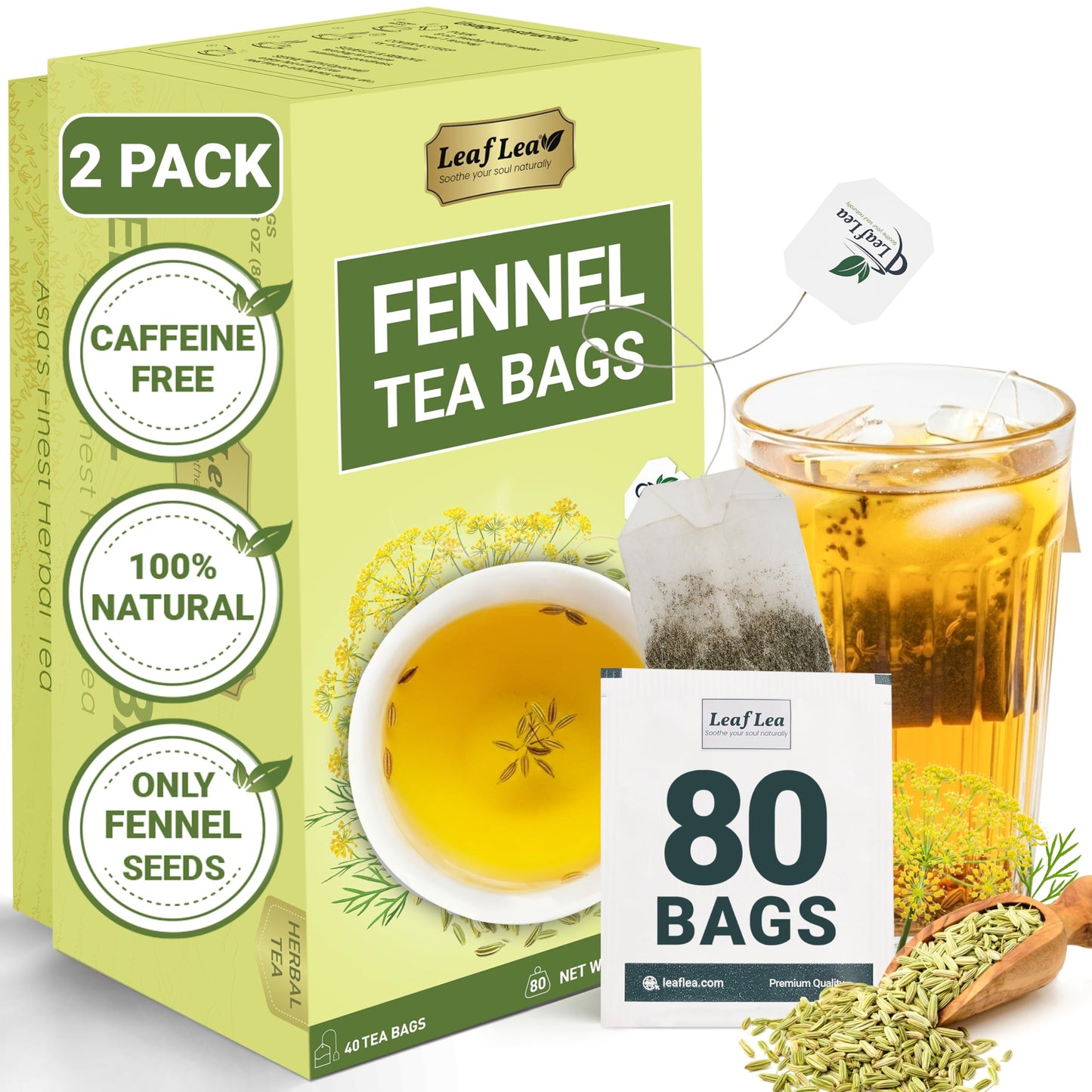 Fennel Tea - 80 Tea Bags (Pack of 2)