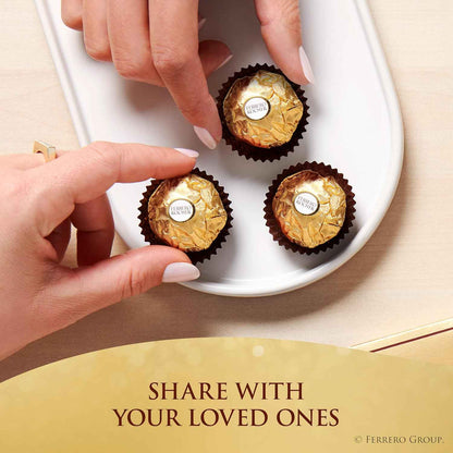 Ferrero Rocher Gourmet Hazelnut Milk Chocolate, 3 Individually Wrapped Chocolates, 1.3 oz