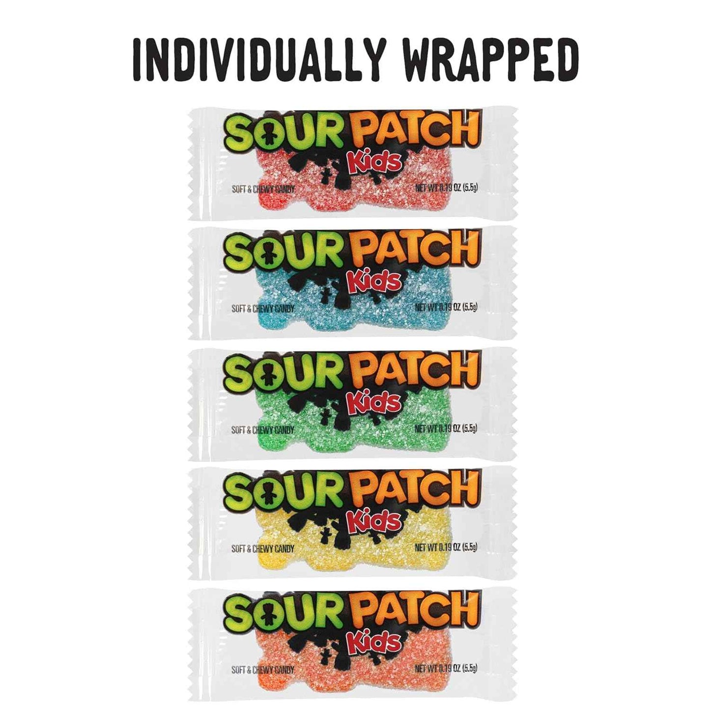 SOUR PATCH KIDS Big Kids Individually Wrapped Soft & Chewy Candy, Bulk Candy, Easter Candy, 240 Count Box