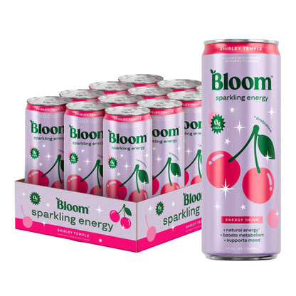 Bloom Nutrition Sparkling Energy Drink - Natural Caffeine, Zero Sugar, 180mg - Antioxidant-Rich with Green Coffee Bean, Green Tea Extract, Prebiotics