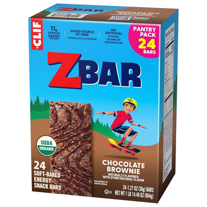 Zbar - Chocolate Brownie - Soft-Baked Energy Snack Bars - Non-GMO - 11g Whole Grains - USDA Organic Granola Bars (24 Pack)