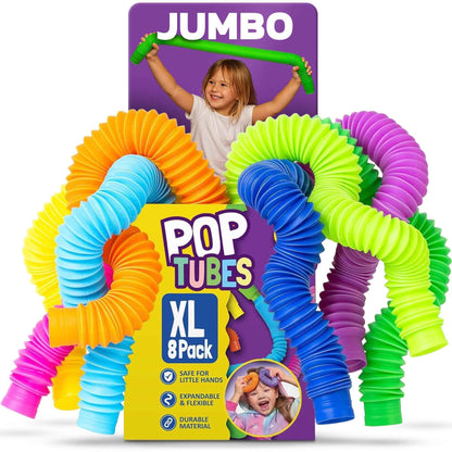 Nutty Toys Pop Tubes - Sensory Toys - Creative STEM Learning for Kids & Toddlers - Connect & Pop! Top ADHD Autism Fidget 2026, Best Boy & Girl Easter Basket Stuffers Gifts Idea