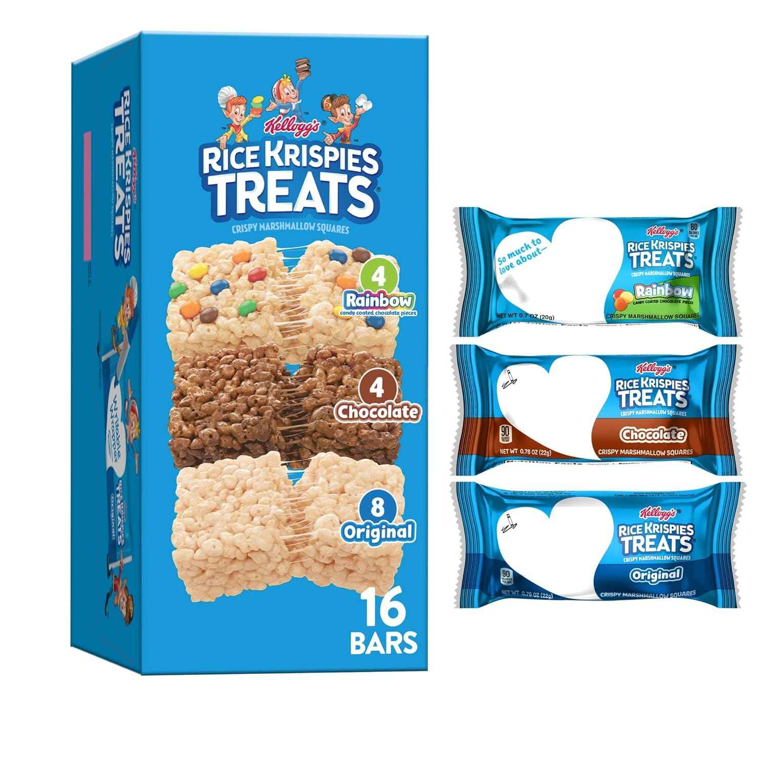 Rice Krispies Treats Crispy Marshmallow Squares, Kids Snacks, Cereal Bars, Variety Pack