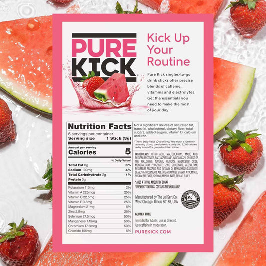 Pure Kick Hydration Singles To Go Drink Mix, Includes 12 Boxes with 6 Packets in each Box, 72 Total Packets