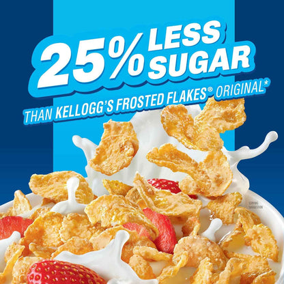 Kellogg's Frosted Flakes 25% Less Sugar Breakfast Cereal, Family Size