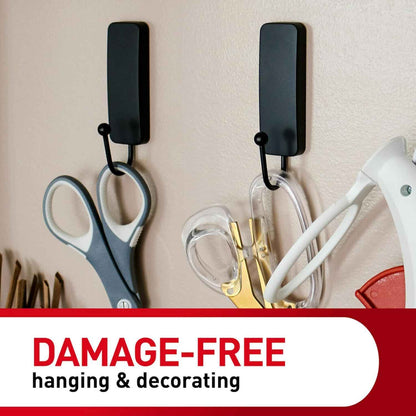 Command Medium Wall Hook, 2 Coat Hooks and 4 Strips, Damage-Free Hanging with Adhesive, No Tools Great for Hanging Home Decor, Holds up to 3 lb