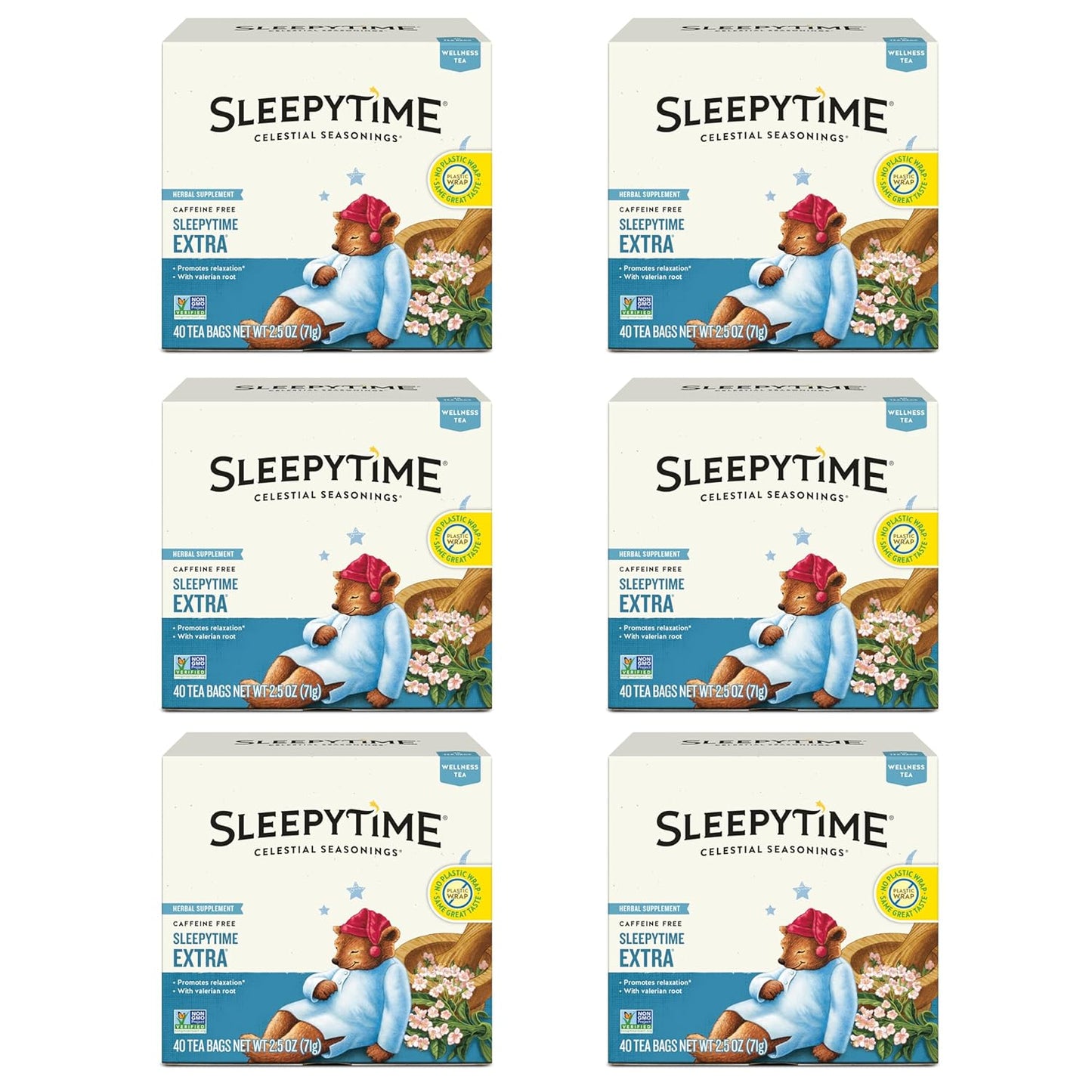 Celestial_Seasonings_Sleepytime_Extra_Herbal_Tea,_Promotes_Relaxation,_40_Count_(Pack_of_6)
