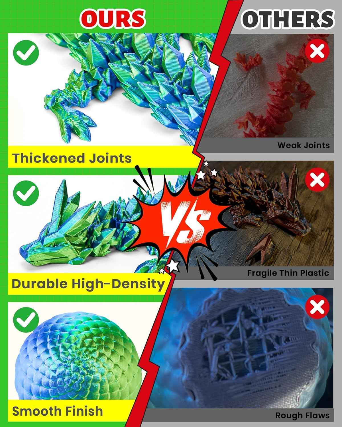 TBOLINE 12" 3D Printed Dragon Egg, Easter Basket Stuffers for Kids, Large Prefilled Easter Eggs, Stuffed Egg Hunt Fillers with Easter Toys, 3D Printer Animals Fidget Toys for Boys Teen 5-7 4-6 8-12