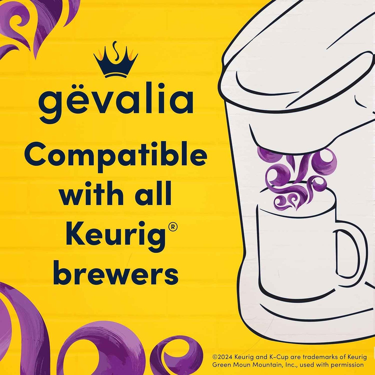 Gevalia Frothy 2-Step Artificially Flavored Mocha Latte Espresso Style K-Cup Coffee Pods & Froth Packets Kit, 6 ct Box