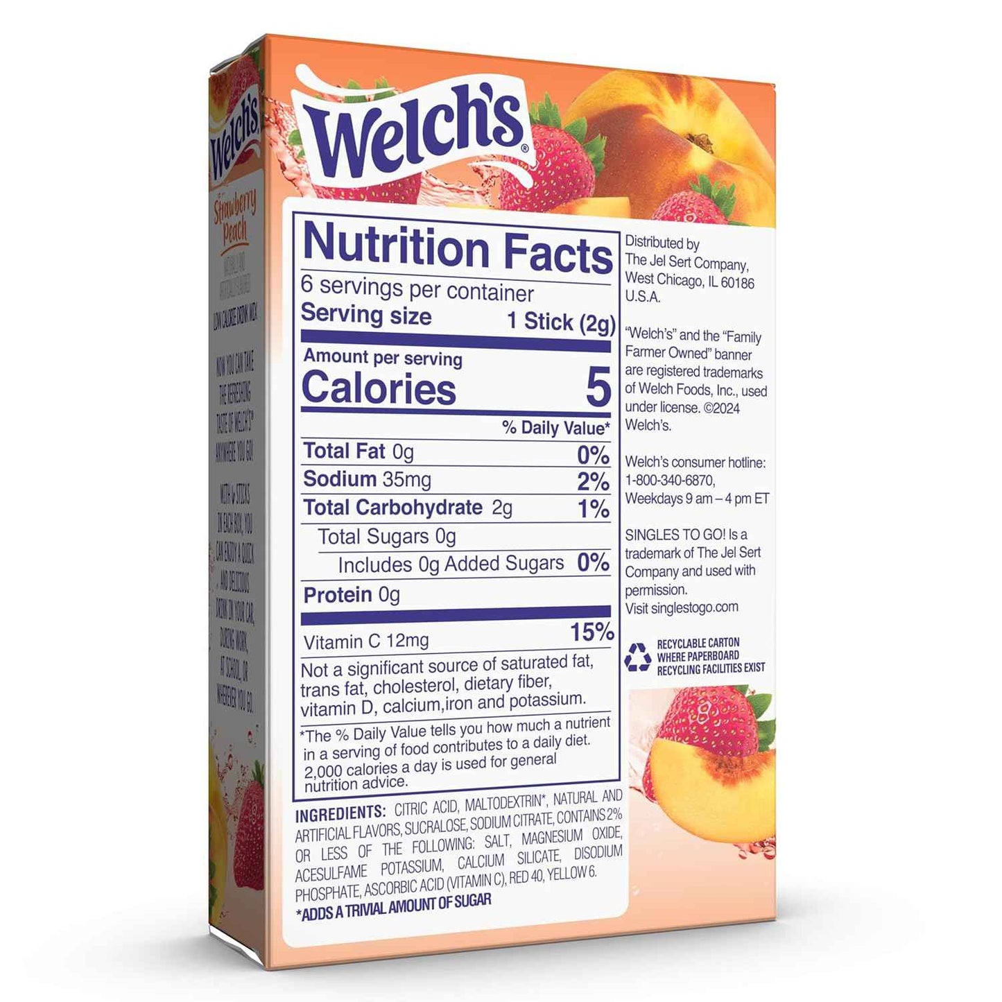 Welch's Singles To Go Water Drink Mix - Powder Sticks, 0.48 Ounce (Pack of 12)