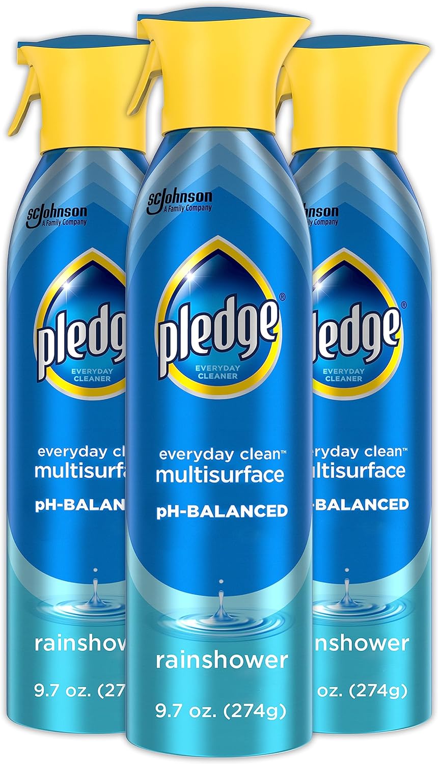 Pledge_pH-Balanced_Multisurface_Spray,_Gently_Clean_101_Surfaces,_Remove_Dust_and_Messes,_No_Residue_-_Rainshower_Scent,_9.7oz,_Pack_of_3
