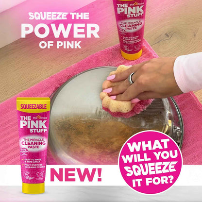 The Pink Stuff The Miracle Squeezable Cleaning Paste 300g Easy to Rinse Multi Purpose Cleaner for Kitchen Bathroom Cooktops Tiles Sinks Showers and More