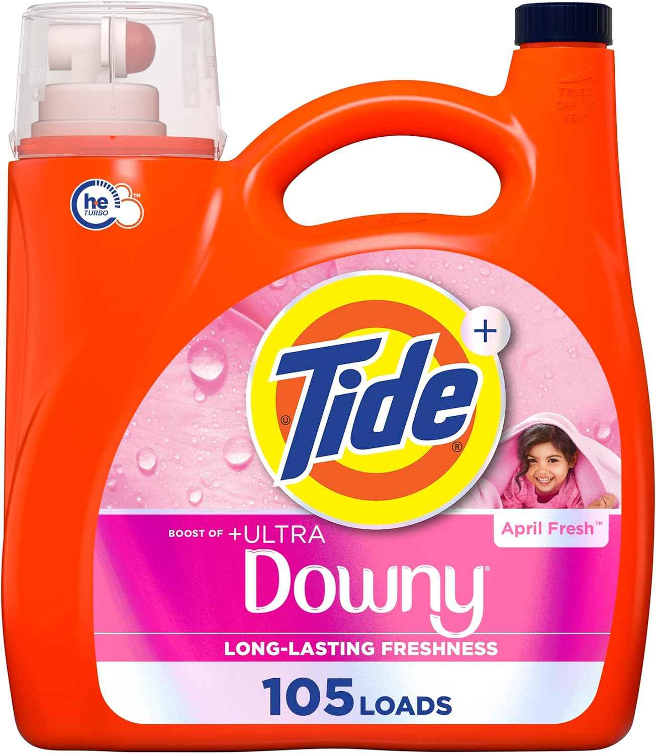 Tide Plus Boost of Ultra Downy Liquid Laundry Detergent, Laundry Detergent Liquid with Long-Lasting Freshness