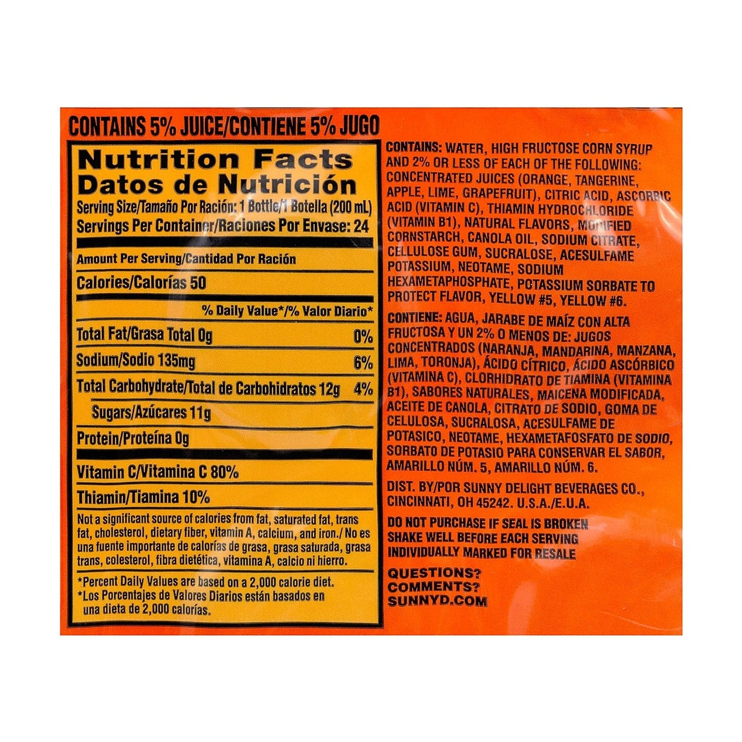 Sunny_Delight_Tangy_Original_Orange_Flavored_Citrus_Punch,_6.75_oz.,_24/Pack_(01286)