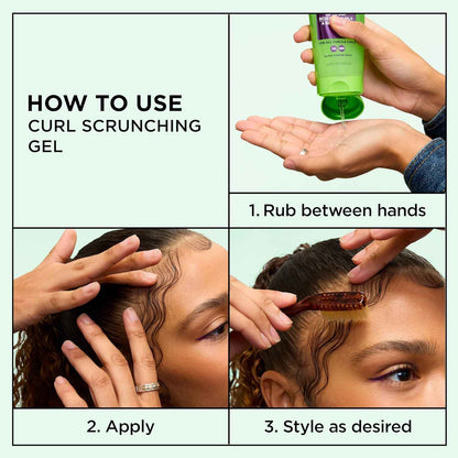 Garnier Fructis Curl Control Scrunching Hair Gel, Curl Jelly for Curly, Wavy, and Coily Hair with Frizz & Edge Control, Up to 24 HR Shape & Shine