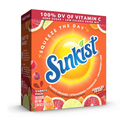 Sunkist Soda Singles To Go Drink Mix, 0.53 OZ, 6 Count (Pack of 12)