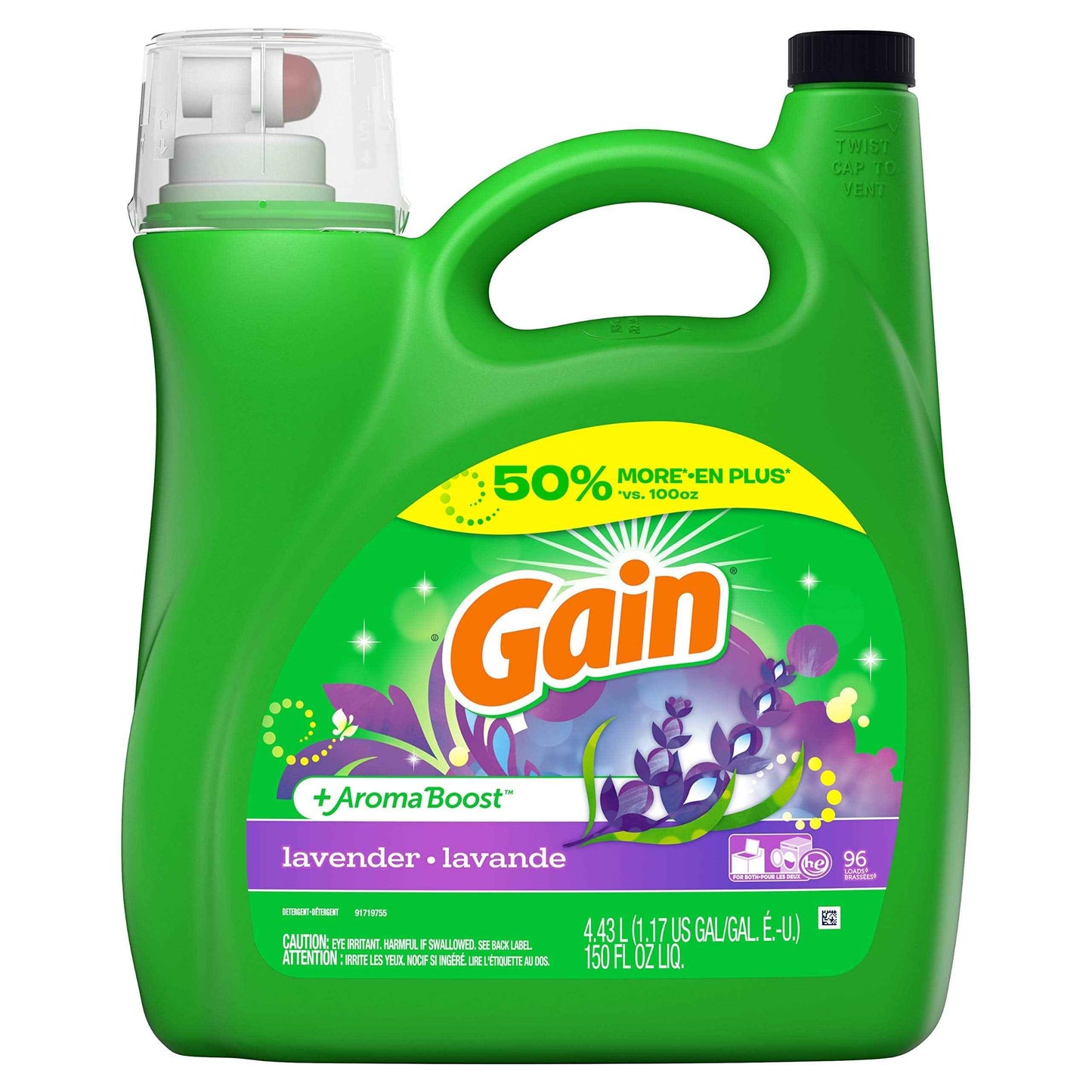 Gain Liquid Laundry Detergent, Lavender Scent, HE compatible, Laundry Detergent Liquid Soap
