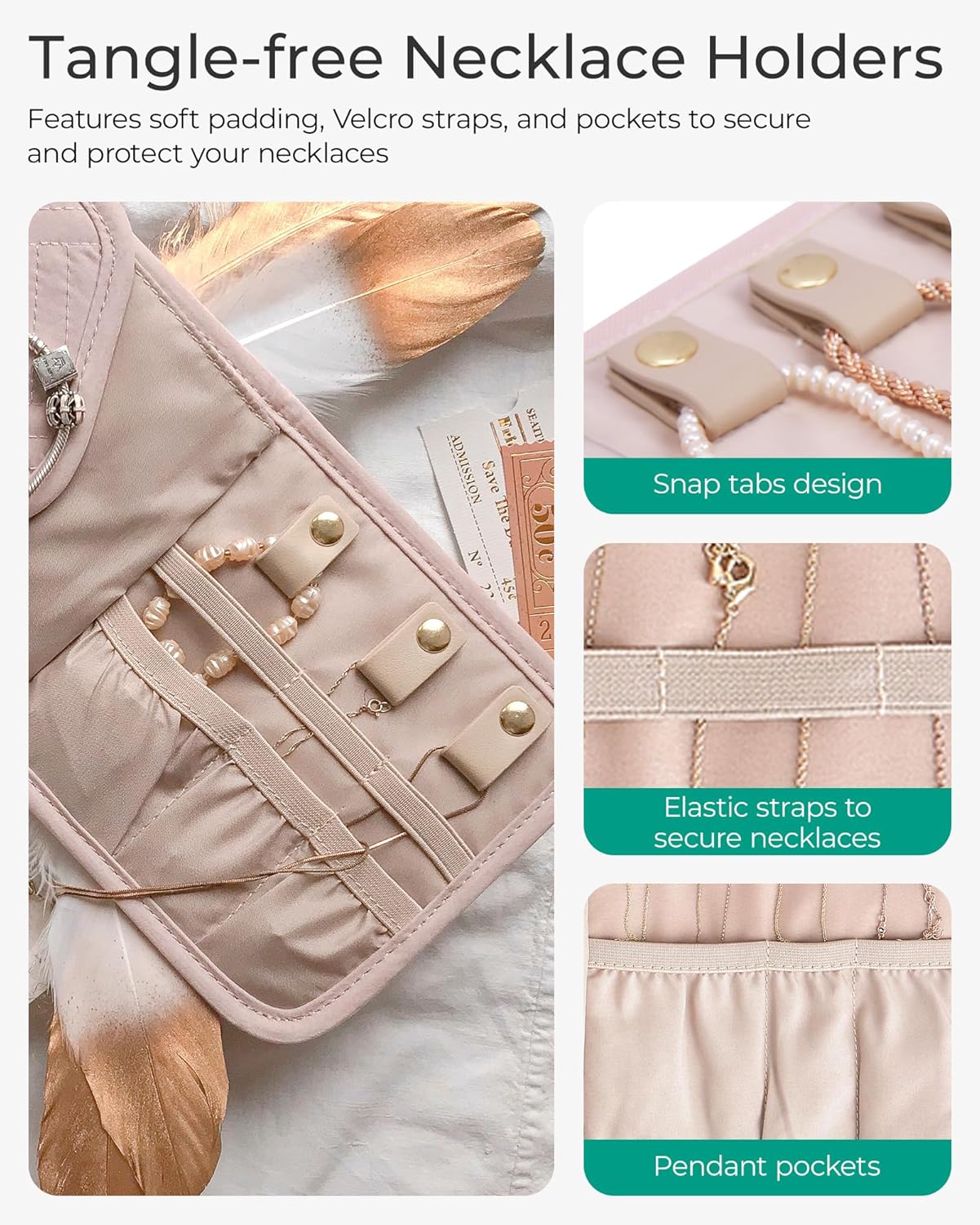 BAGSMART_Travel_Jewelry_Organizer_Case_Foldable_Small_Jewelry_Roll_for_Journey_Rings,_Necklaces,_Earrings,_Bracelets,Mini,Soft_Pink