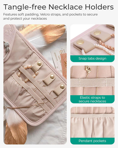 BAGSMART_Travel_Jewelry_Organizer_Case_Foldable_Small_Jewelry_Roll_for_Journey_Rings,_Necklaces,_Earrings,_Bracelets,Mini,Soft_Pink
