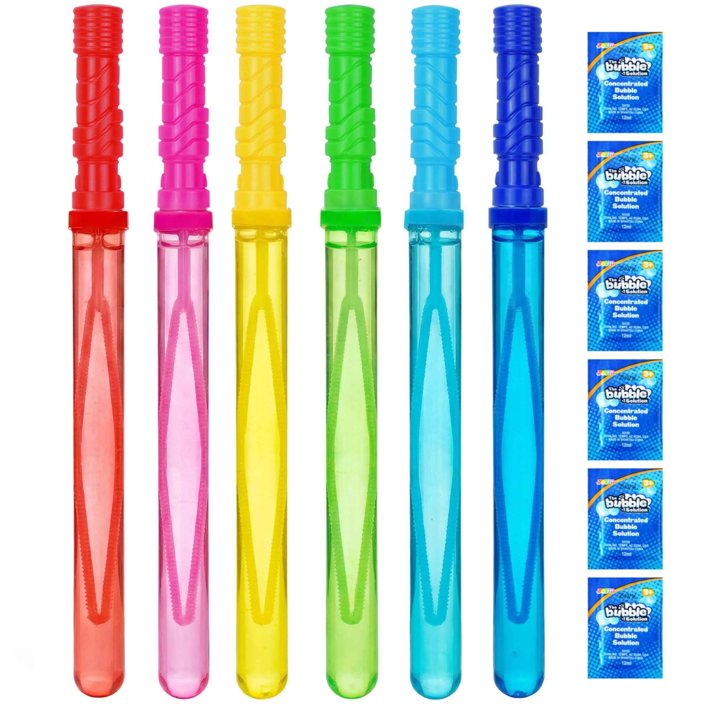 JOYIN 14.6’’ Big Bubble Wands for Kids, Bubble Wand with Refill Solution for Summer Toy Party Favor, Outdoors Toy Activity, Easter Basket Stuffers, Birthday Gift