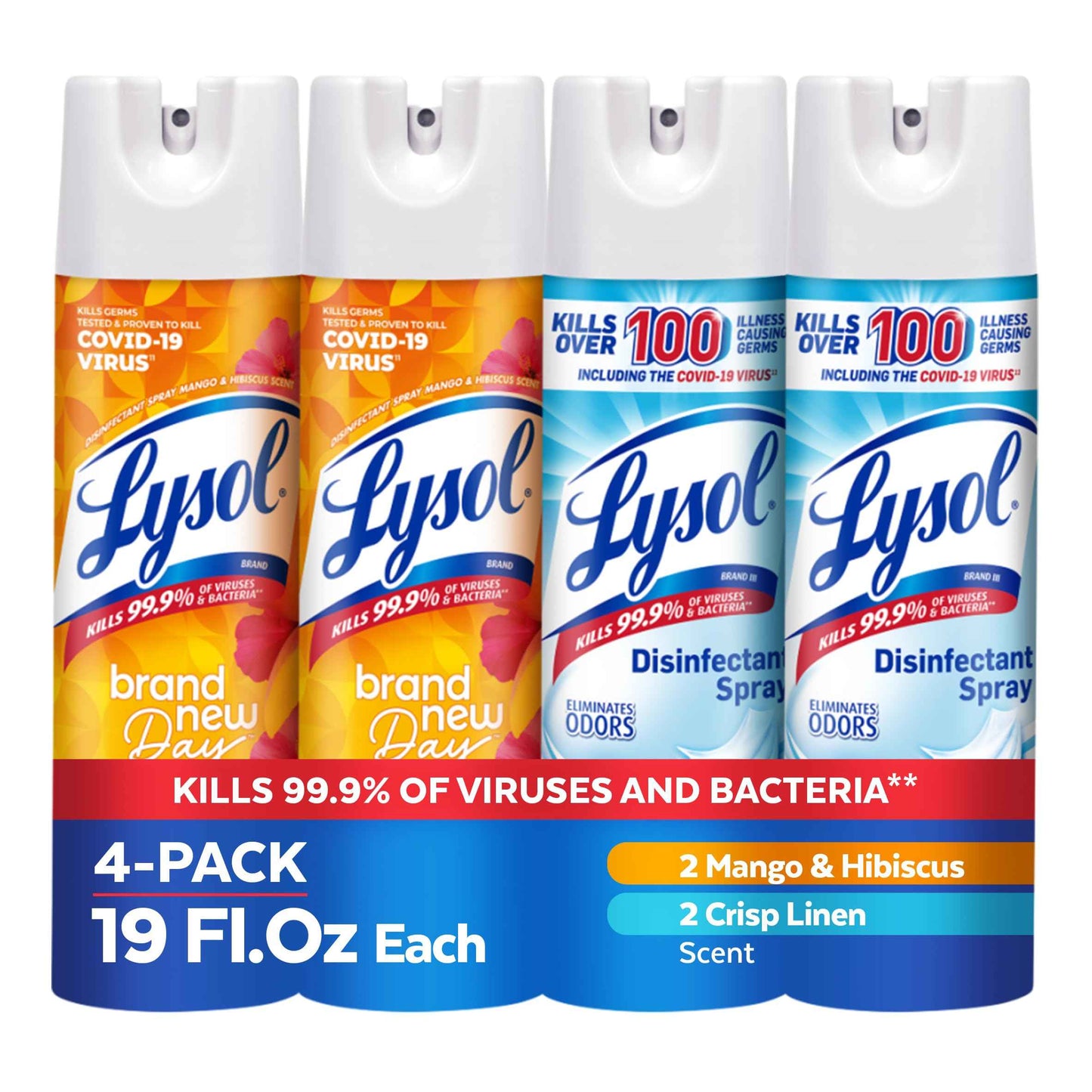Lysol Disinfectant Spray, Household Essential Cleaning Supplies, Multi-Purpose Room Spray, Antibacterial Sanitizer Spray, Upholstery Deodorizer, Home and Bathroom