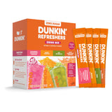 Dunkin’ Refreshers Singles To Go! Powdered drink mix packets, Energy from Green Tea, aspartame-free, no synthetic colors, naturally and artificially flavored, just add water