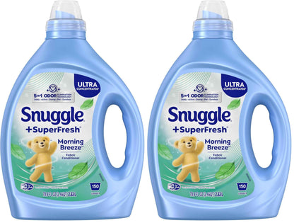 Snuggle SuperFresh Fabric Softener Liquid, Ultra Concentrated, Morning Breeze Fabric Conditioner, Lasting Scent, Fights Stubborn Odors, Softens, Reduces Static & Wrinkles