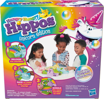 Hasbro Gaming Hungry Hippos Unicorn Edition Pre-School Board Game for Kids Ages 4 and Up; 2-4 Players, Easter Gifts for Boys and Girls (Amazon Exclusive)