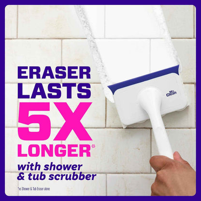 Mr. Clean Magic Eraser Shower & Tub Scrubber, Bathroom Cleaner, All in One Bathroom Cleaner, Lemon Starter Kit