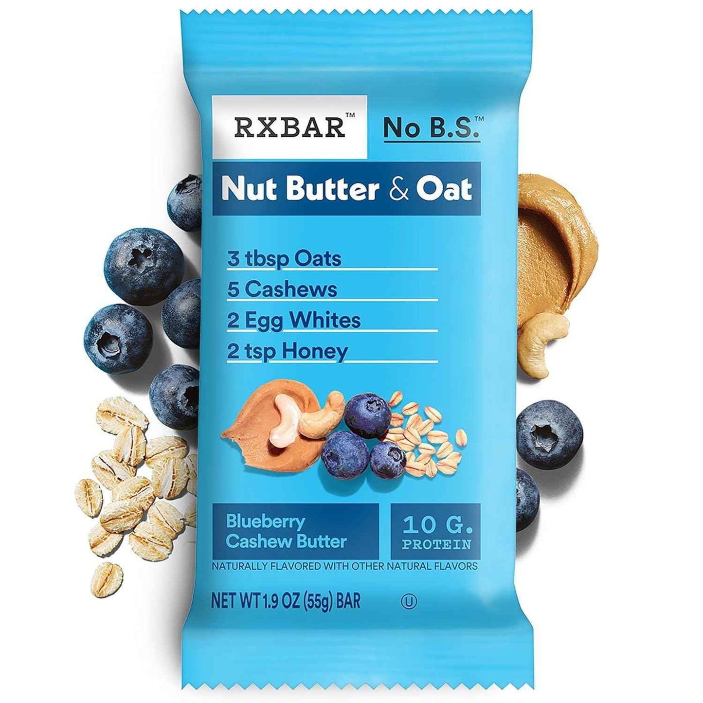 RXBAR Nut Butter and Oat Protein Bars, Protein Snacks, Snack Bars, Blueberry Cashew Butter