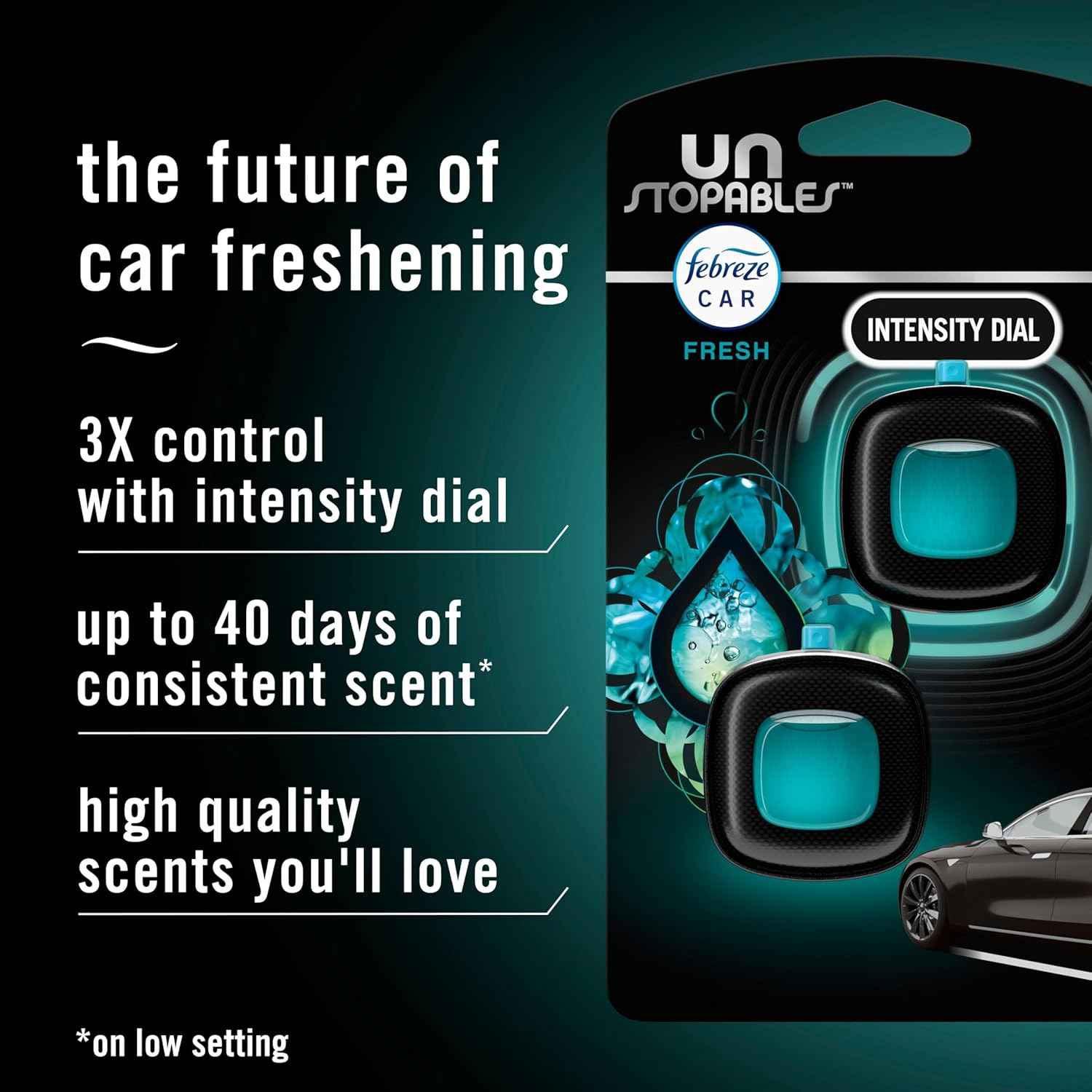 Febreze Car Air Freshener, Odor-Fighting Automotive Vent Clip, Scented Car Accessories, Long Lasting for Strong Odors