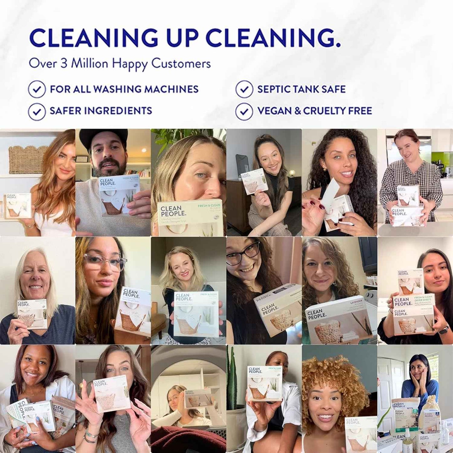 The Clean People Laundry Detergent Pods - Hypoallergenic Laundry Pods - Ultra Concentrated, Recyclable Packaging, Stain Fighting - Fresh Scent, 96 Pack
