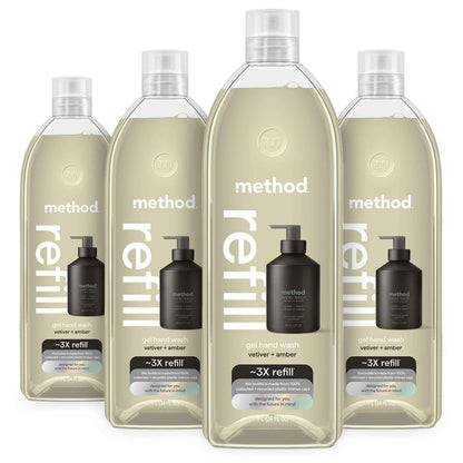 Method Gel Hand Soap, Reusable Black Aluminum Bottle, 12 oz