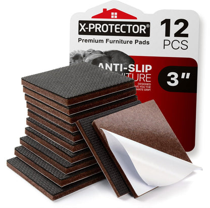 X-PROTECTOR_Non_Slip_Furniture_Pads_–_12_Premium_Furniture_Grippers_3"!_Best_SelfAdhesive_Rubber_Feet_Furniture_Feet_–_Ideal_Non_Skid_Furniture_Pad_Floor_Protectors_–_Keep_Furniture_in_Place!