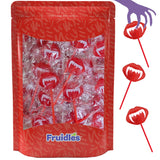 Fruidles Halloween Vampires Fangs Tattoo Lollipop Suckers Candy, Great for Goody Party Bag Fillers, Individually Wrapped (Half-Pound)