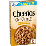 Cheerios Oat Crunch Oats & Honey Oat Breakfast Cereal, Family Size, 24 oz