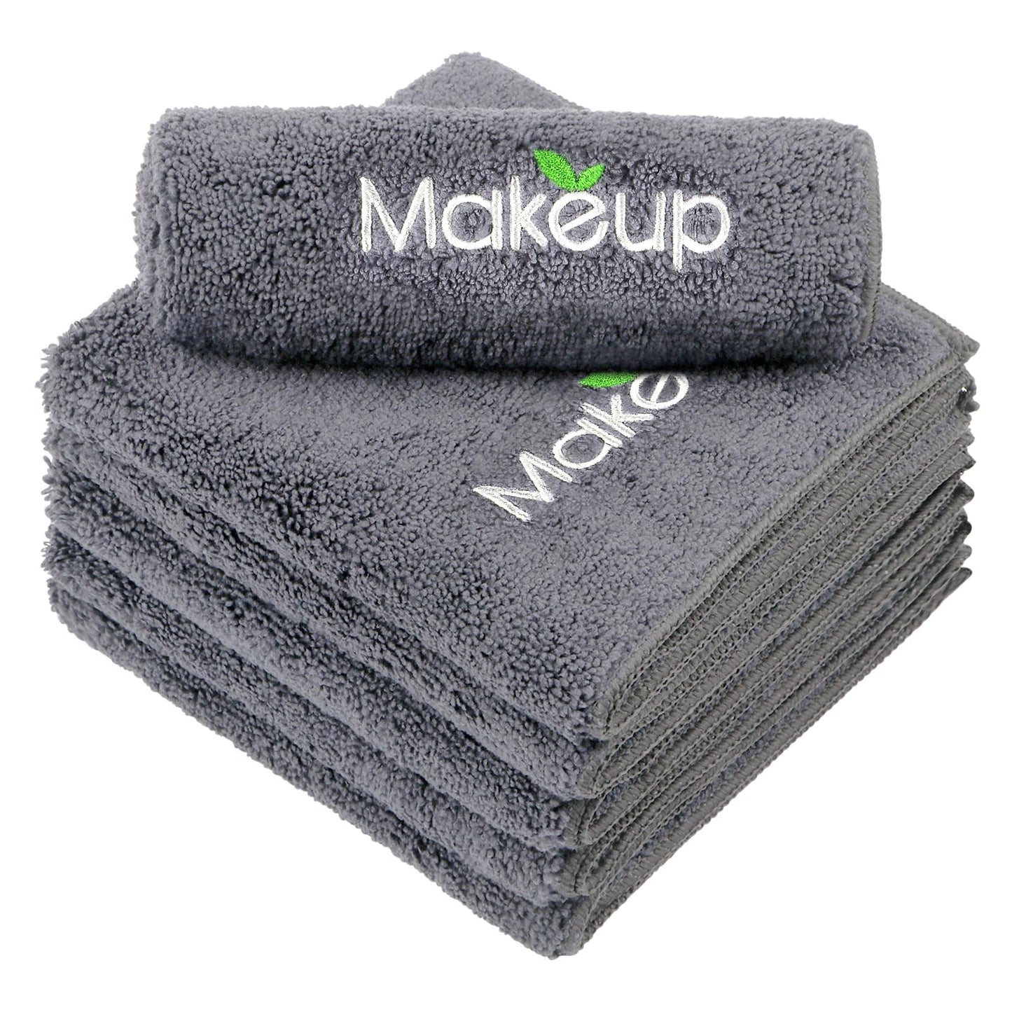 Orighty Makeup Remover Wash Cloths - Super Soft &amp;amp; Quick Dry Microfiber Face Towel, Absorbent Washcloths for Cleansing, Fingertip Face Towels for Makeup Removal, 13 x 13 inch, Pack of 1, 6 Count, Grey