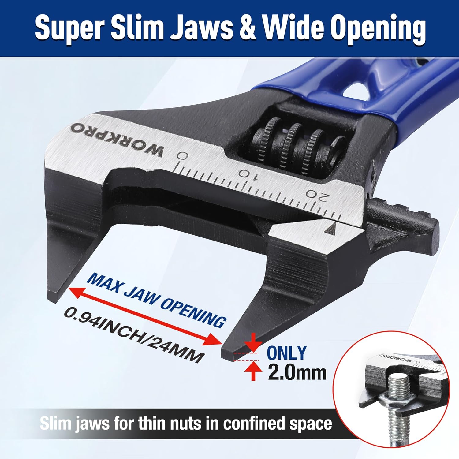 WORKPRO_4-Inch_Thin_Jaws_Stubby_Wide_Opening_Adjustable_Wrench,_Small_Adjustable_Wrench_with_2mm_Slim_Jaws_for_Easy_Access_to_Tight_Spaces,_Metric/SAE_Scales,_Cr-V_Steel