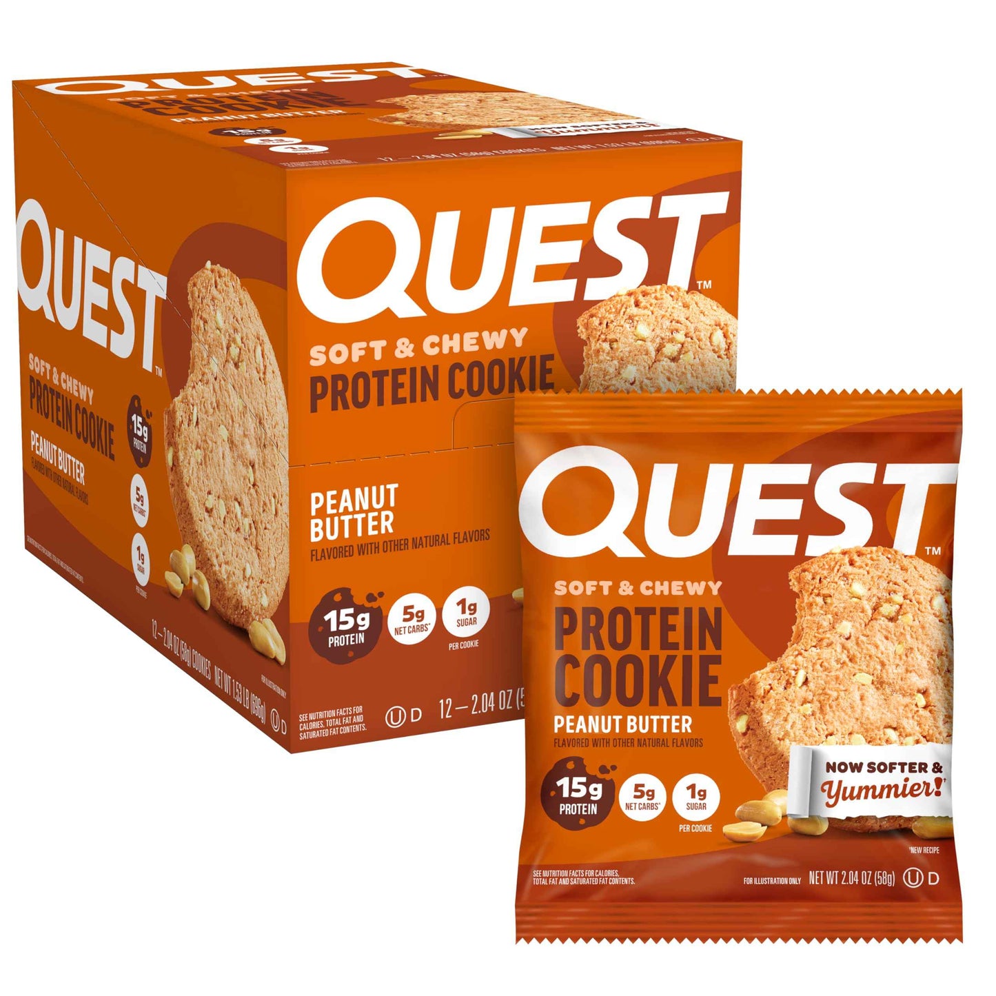 Quest Nutrition Protein Cookie, 15g Protein, 1g Sugar, 2g Net Carbs, Keto Friendly, High Protein, Low Carb; 12 Count