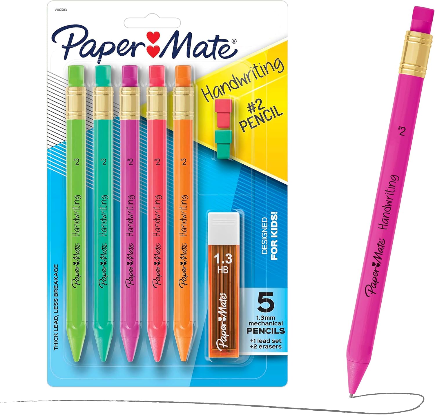 Paper_Mate_Handwriting_Triangular_Mechanical_Pencil_Set_with_Lead_&_Eraser_Refills,_1.3mm,_8_Count_-_Back_to_School,_Teacher_Supplies,_Home,_Kids_Writing,_Fun_Barrel_Colors