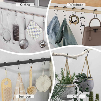 Amazer Shower Curtain Hooks, Decorative Shower Curtain Hooks, Shower Hooks for Shower Curtain Rust Proof Stainless Steel Shower Curtain Hooks