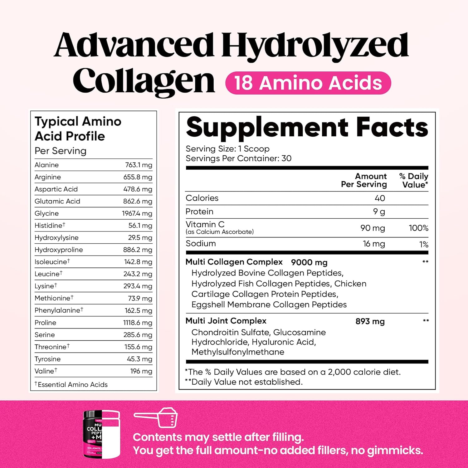 Venture_Pal_Multi_Collagen_Powder_Type_I,_II,_III,_V,_X_–_Hydrolyzed_Collagen_Peptides_MSM,_GC,_Hyaluronic_Acid_Vitamin_C_|_Collagen_Supplement_for_Women_|_Joint,_Hair,_Skin_&_Nail_Support_|_Non-GMO