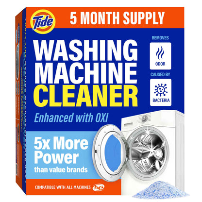 Washing Machine Cleaner by Tide, Washer Machine Cleaner with Oxi for Front and Top Loader Washer Machines, Deep Cleaning Residue & Odor Eliminator, 7 Month Supply